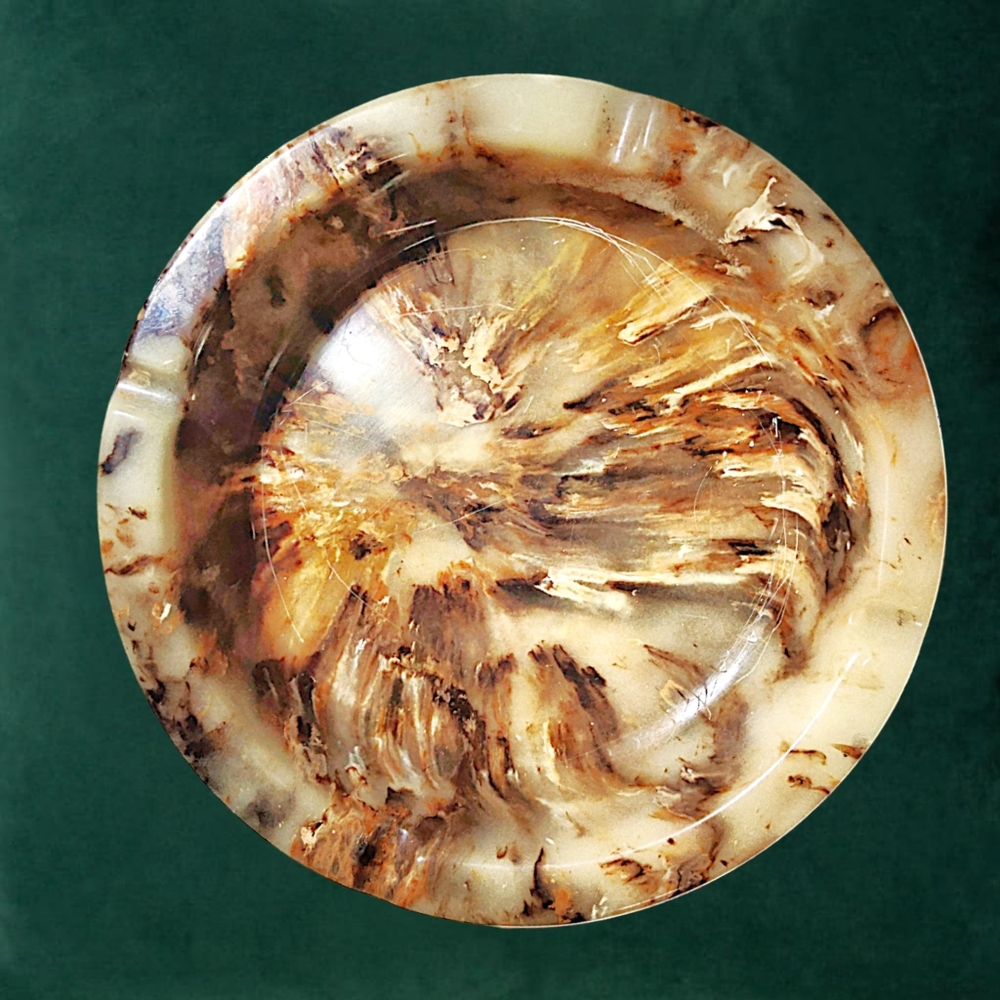 Ultra Stone Resin Ashtray by Sunlight Industries with Abstract Design